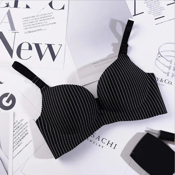 Women Flower Print Seamless Bra Sexy Lingerie Floral Push Up Bras One-Piece Underwear