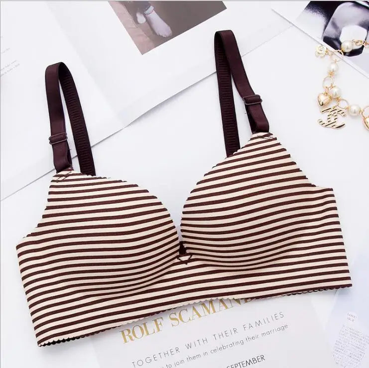 Women Flower Print Seamless Bra Sexy Lingerie Floral Push Up Bras One-Piece Underwear