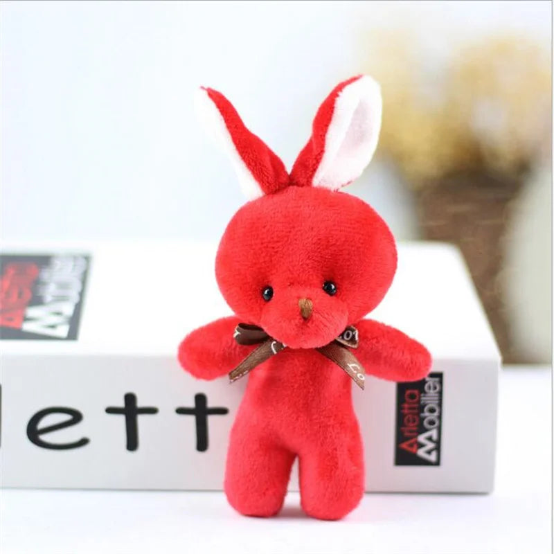 1Pcs Bunny Plush Toys New Cute Bow Tie Rabbit Toy Christmas Gift Stuffed Animal Doll For Girls Holiday Gift 12CM