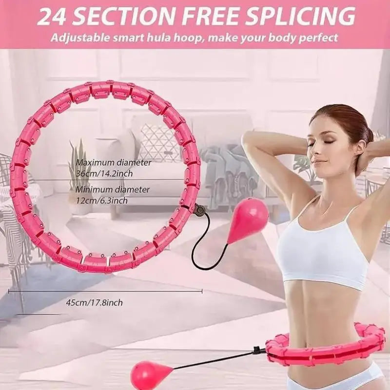 Smart Fitness Hoop Adults Weight Loss Massage Sport Hoops 24 Detachable Links 360° Non Dropping Plus Size