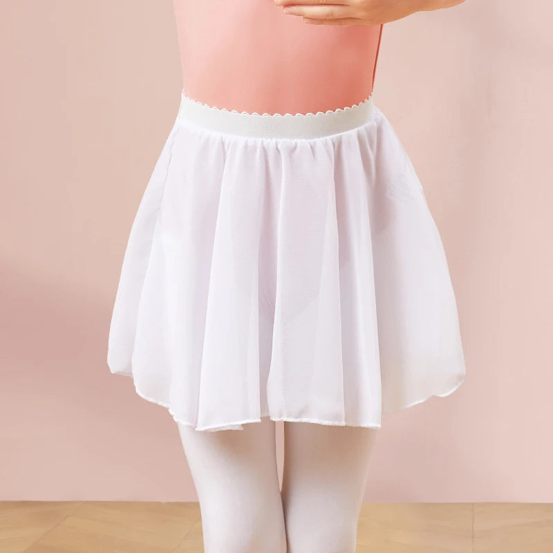 Ballet Skirt for Girls Chiffon Ballet Skirt Women Sheer Dance Skirt Elastic Waist Skirt Kid Pull on Skirt Adult Mini Dance Skirt
