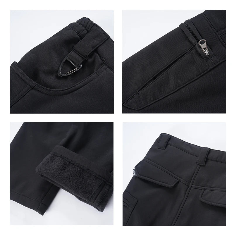 Men's Winter Motorcycle Pants Waterproof Windproof Thickened with Protective Gear New Motocross Motorbike Outdoor Trousers