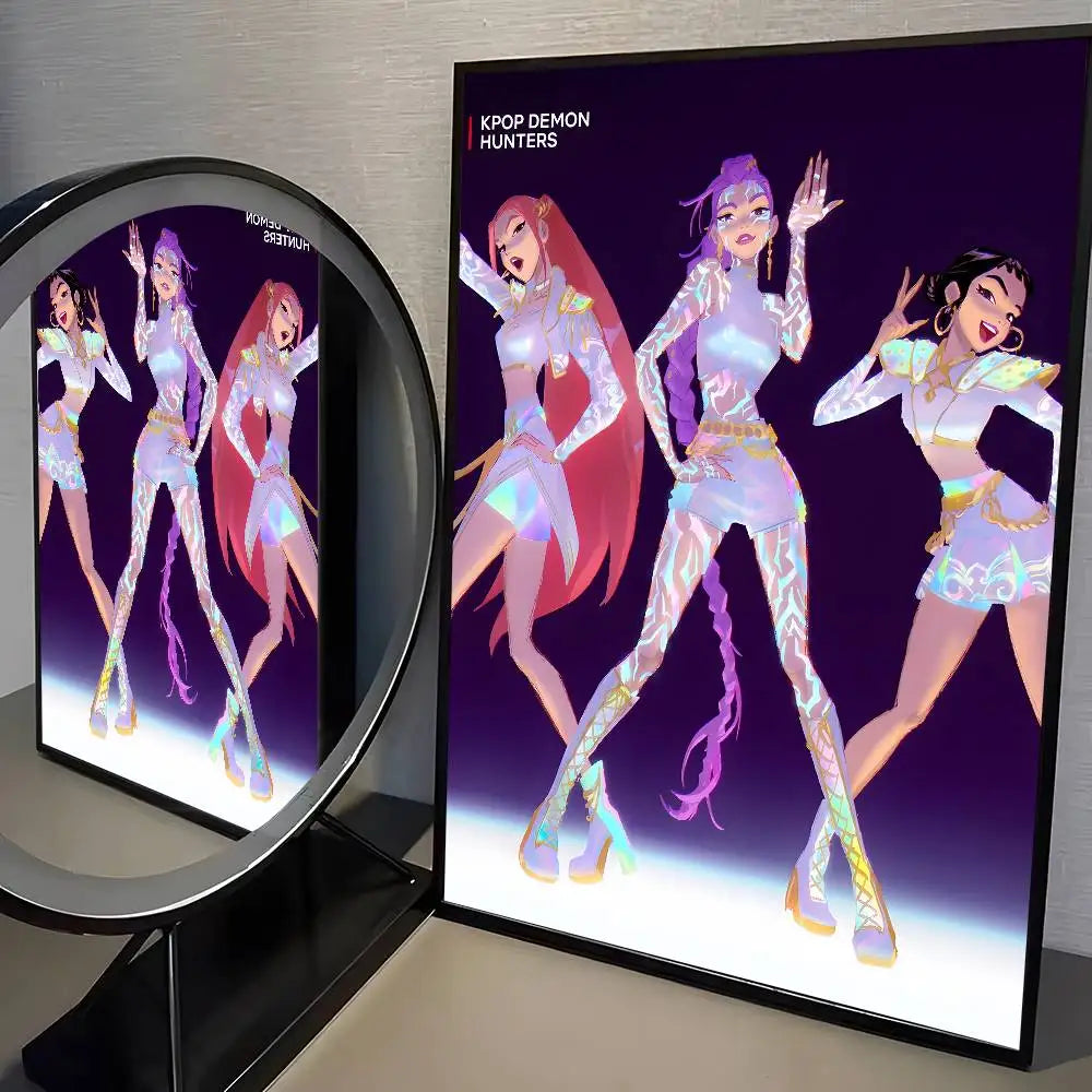 Demon H-Hunters kpop new group Poster HD home decor sticky wall waterproof home living room bar aesthetic decor