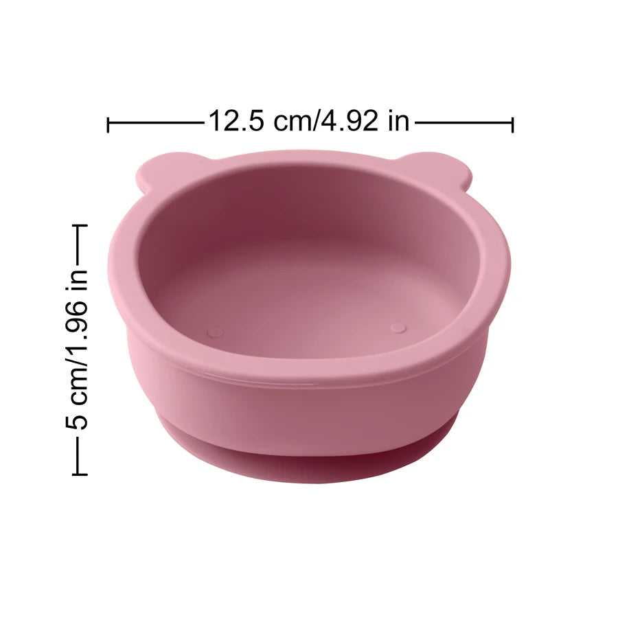 Color Kids Silicone Feeding Baby Tableware Cute Cartoon Bear Bowl Suction Feeding Bowl toddle Training Dinner Dishes Baby Stuff