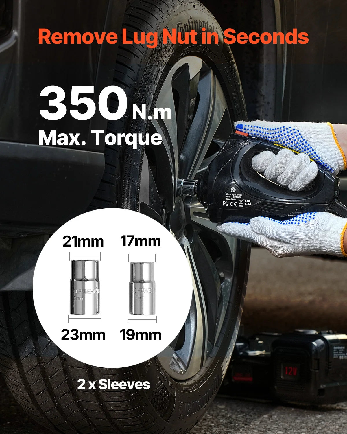 SucceBuy 5T Electric Car Jack Electric Scissor Jack 12V Tire Changer with Electric Impact Wrench & LED Light for Sedan SUV Truck