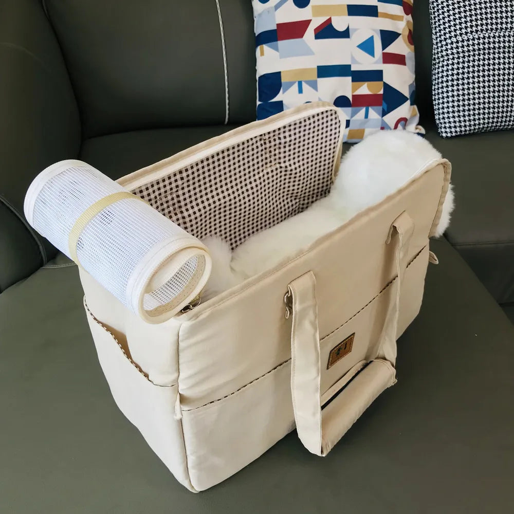 Pet Carrier for Cats Dog, Portable 41X31X19cm, Polyethylene foam cotton Interlayer, Car Seat Pet Protection Travel Carrier