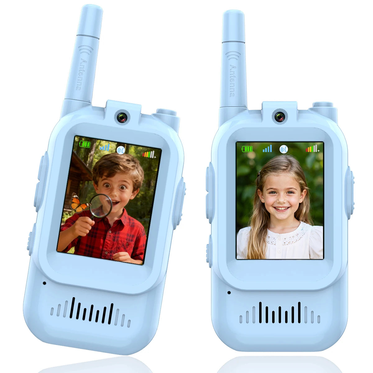 AIRITON Children's Video Walkie Talkies 2 Pack Rechargeable 2-inch High-definition Screen Voice Changer For Kids Gift Boys Girls