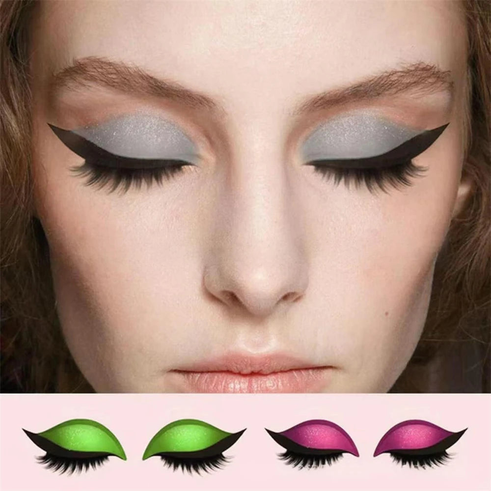 Reusable 1 Pair Lazy Eye Shadow Eyelash Patch 2-In-1 Eye Makeup Sticker With False Lashes & Shadow Waterproof Cosmetic Tools