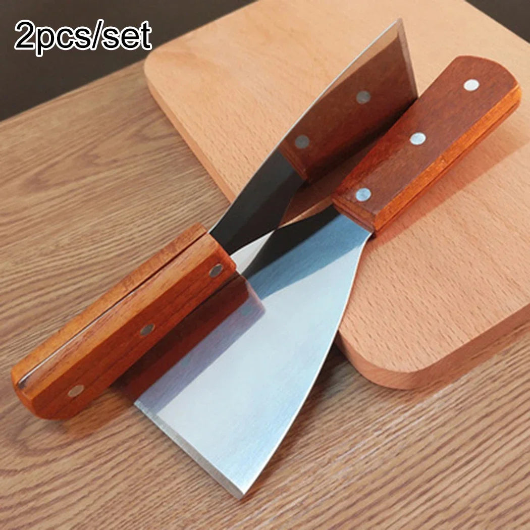 Stainless Steel Metal Spatula Turner Flat Burger Pancake Pizza Grill Flipper BBQ Baking Tools Teppanyaki Griddle Cooking Utensil