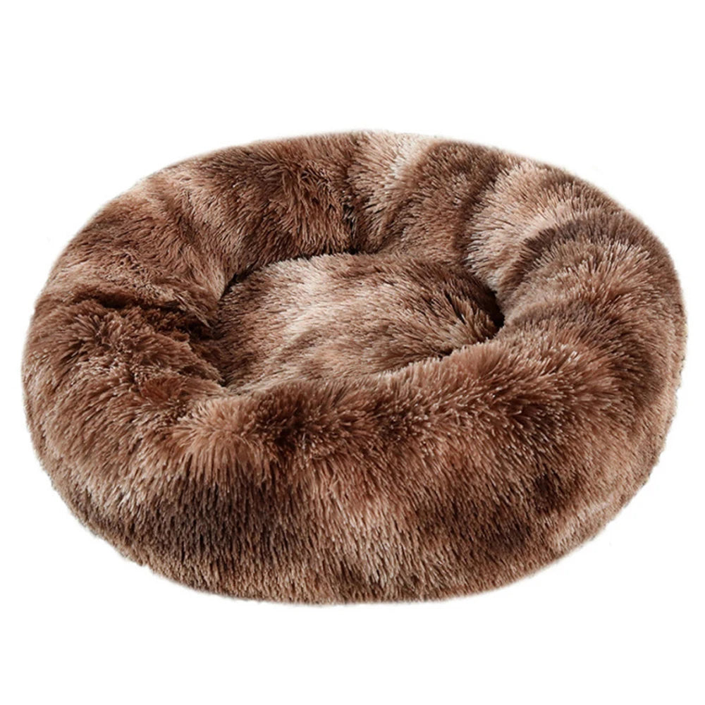 40-90cm Small Cat Bed Long Plush Dog House Round Large Dog Bed for Medium Dog House Super Soft Winter Warm Sleeping Nest