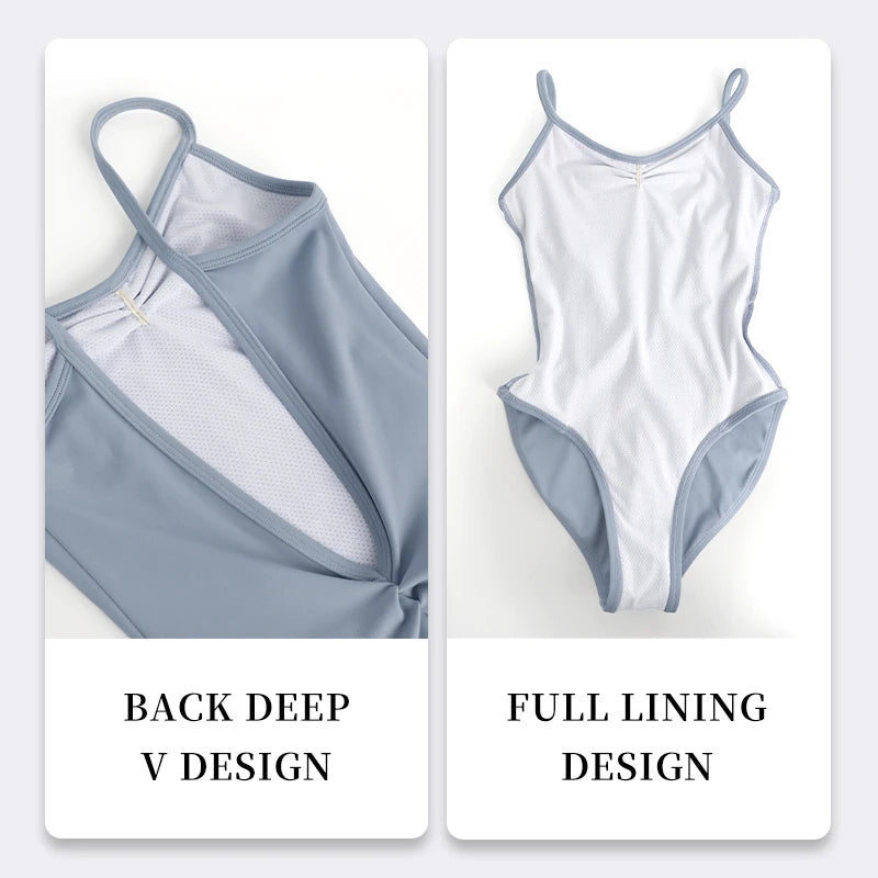 Girls Women Ballet Leotards Spaghetti Strap Camisole Dance Leotard Low Back Gymnastic Dance Bodysuit with Lining Ballet Bodysuit