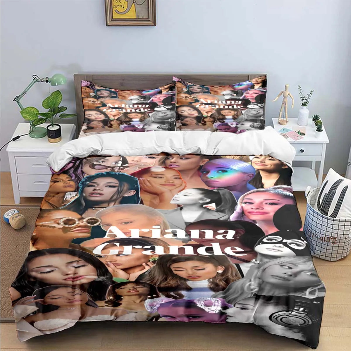 Fashion Pop Singer A-Ariana G-Grande Print Bedding Sets Bed Supplies Set Duvet Cover Bed Comforter Set Bedding Set Luxury Gift