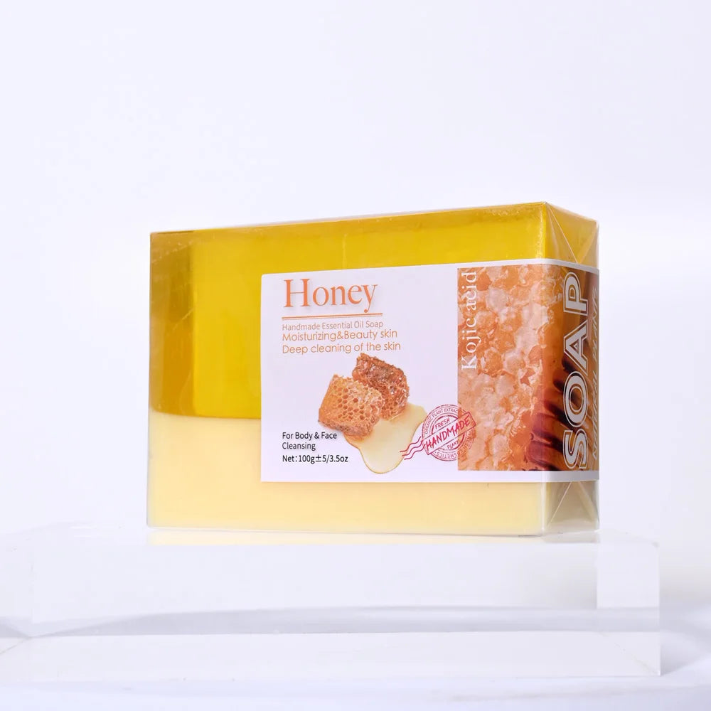 100g Honey Collagen Soap with Vitamin Niacinamide Facial Cleansing Soap Moisturizing Honey Face Wash Bar for Skin Care