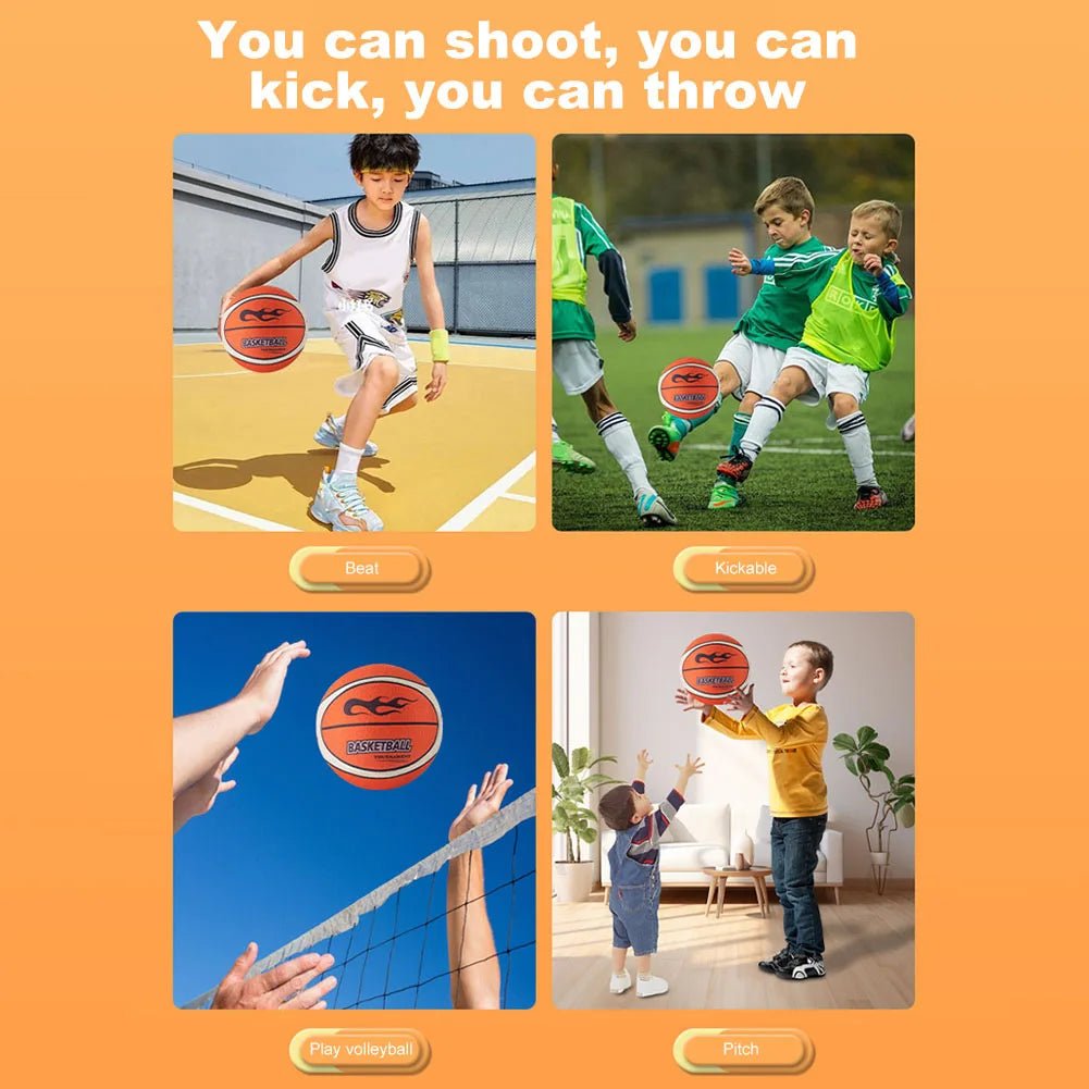 18/21/24cm Silent Basketball High-Resilience Bouncing Mute Ball Size 3/5/7 Training Foam Ball for Various Indoor Activities