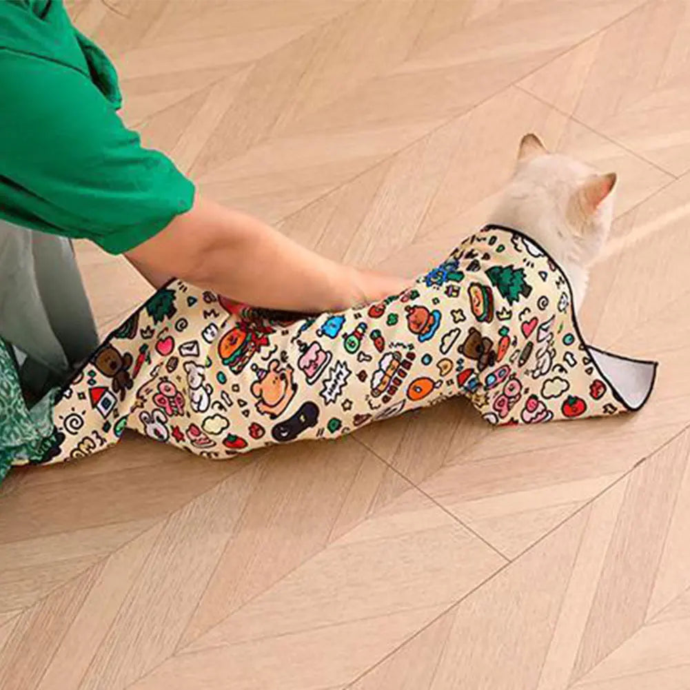 Cat Grooming Wrap Anti-Bite Cat Restraint Wrap Anti-Scratch Cat Calming Wrap Anti-Escape for Nail Trimming Cat Grooming Supplies