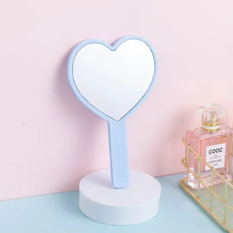 Cherry Heart Handle Mirror Hand in Hand with A Mirror To Carry Around Cute Little Mirror for Girls Dressing Mirror Makeup Mirror