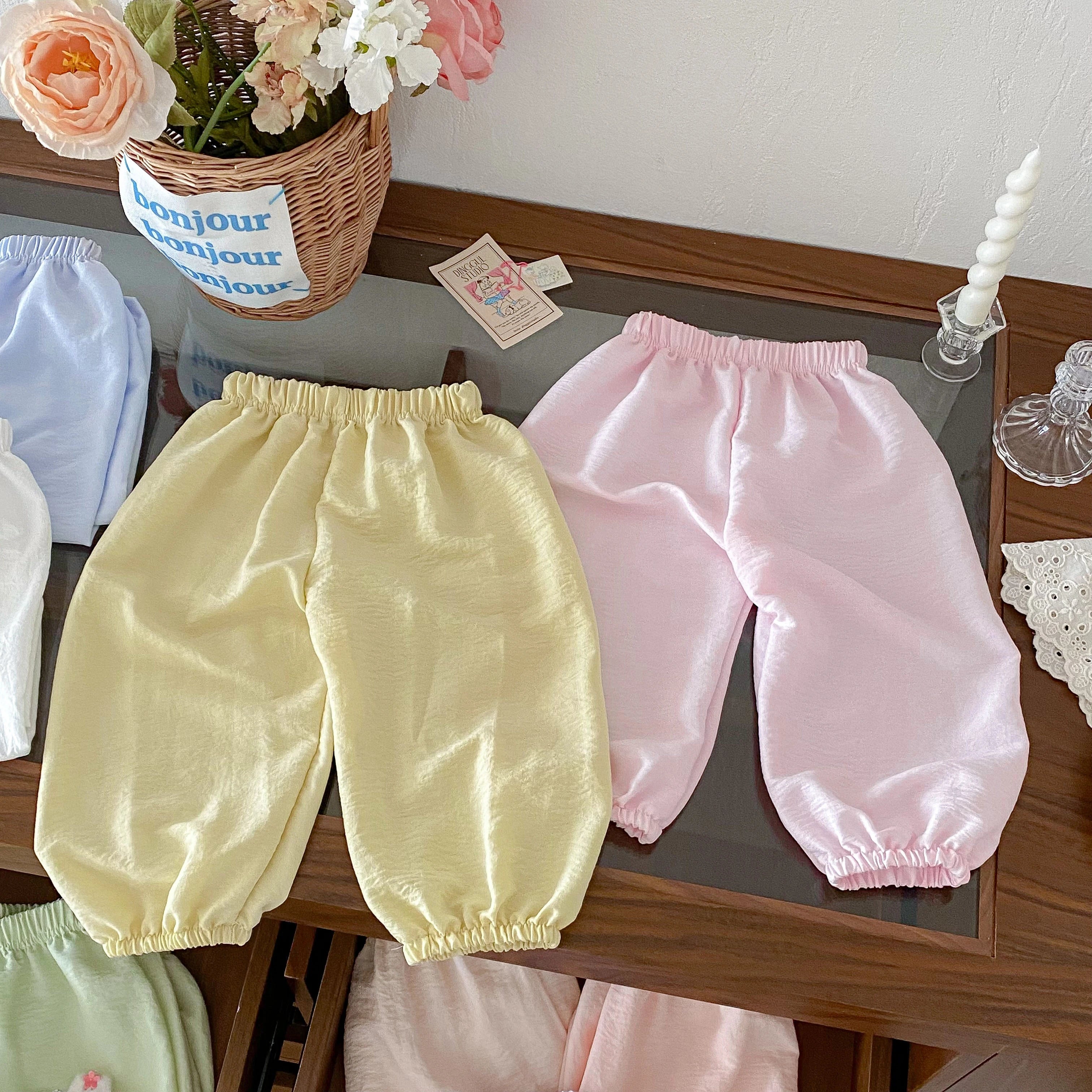 Outdoor Toddler Girls Summer Fashion Thin Loose Full Length Pants New Designer Printing Trousers Baby Unisex Cute Harem Pants