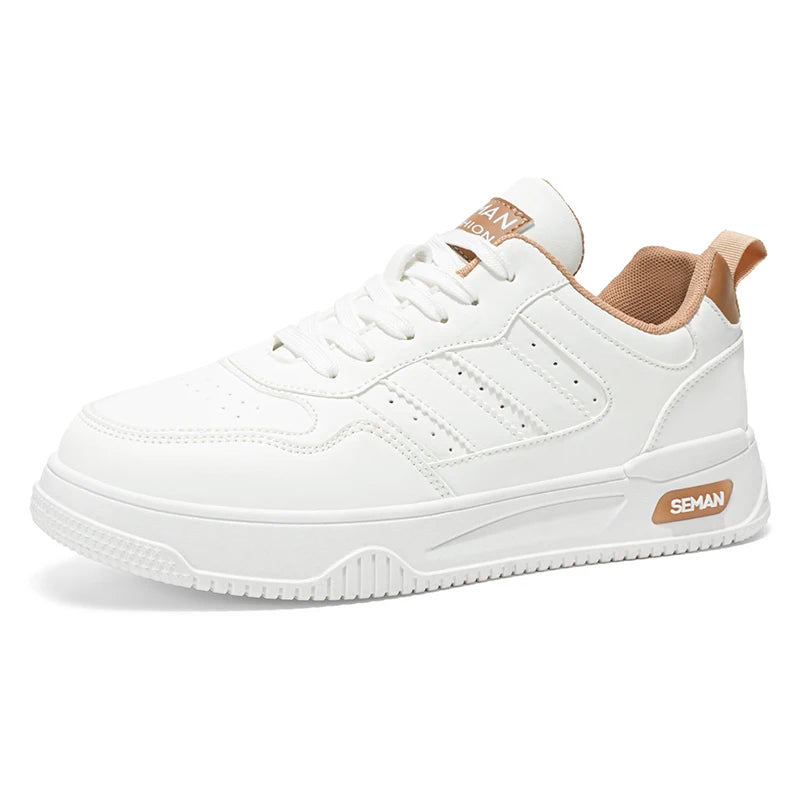 Students' white shoes four season breathable soft-sole non-slip men's casual flat shoes fashion youth outdoor sports board shoes