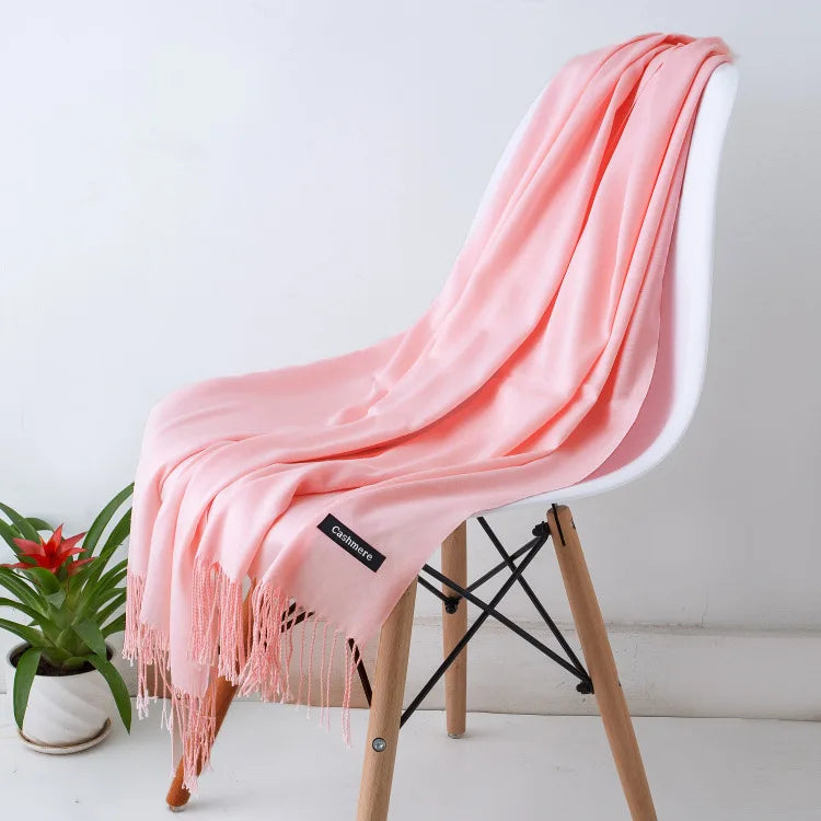 Fashion Solid Scarf Women Cashmere Soft Winter Warm Scarves Hijab Female Long Headband Shawl Wraps Bandana Foulard 2022 Echarpe