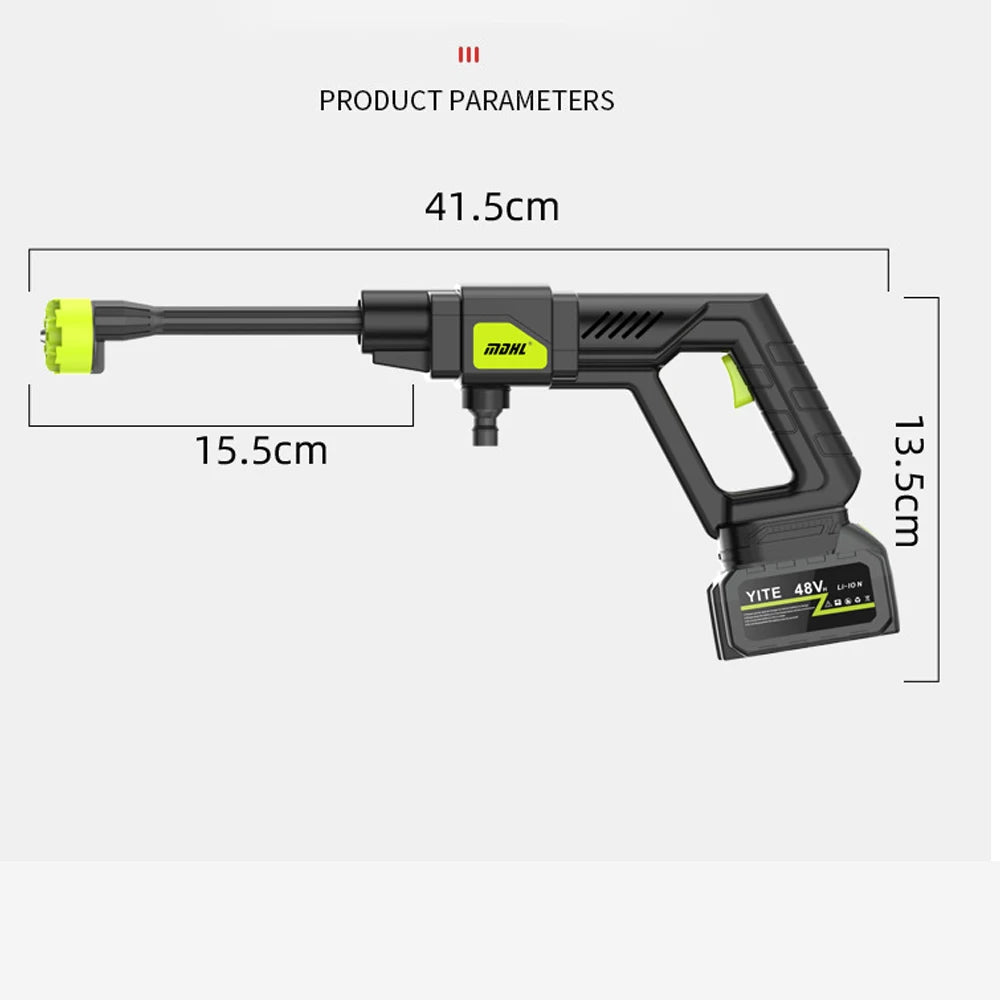 2025 New high pressure cordless cleaning water gun, portable household turbocharged electric car washing machine