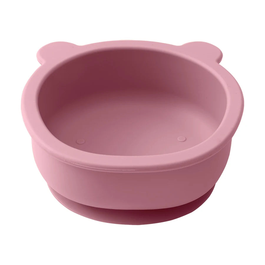 Color Kids Silicone Feeding Baby Tableware Cute Cartoon Bear Bowl Suction Feeding Bowl toddle Training Dinner Dishes Baby Stuff