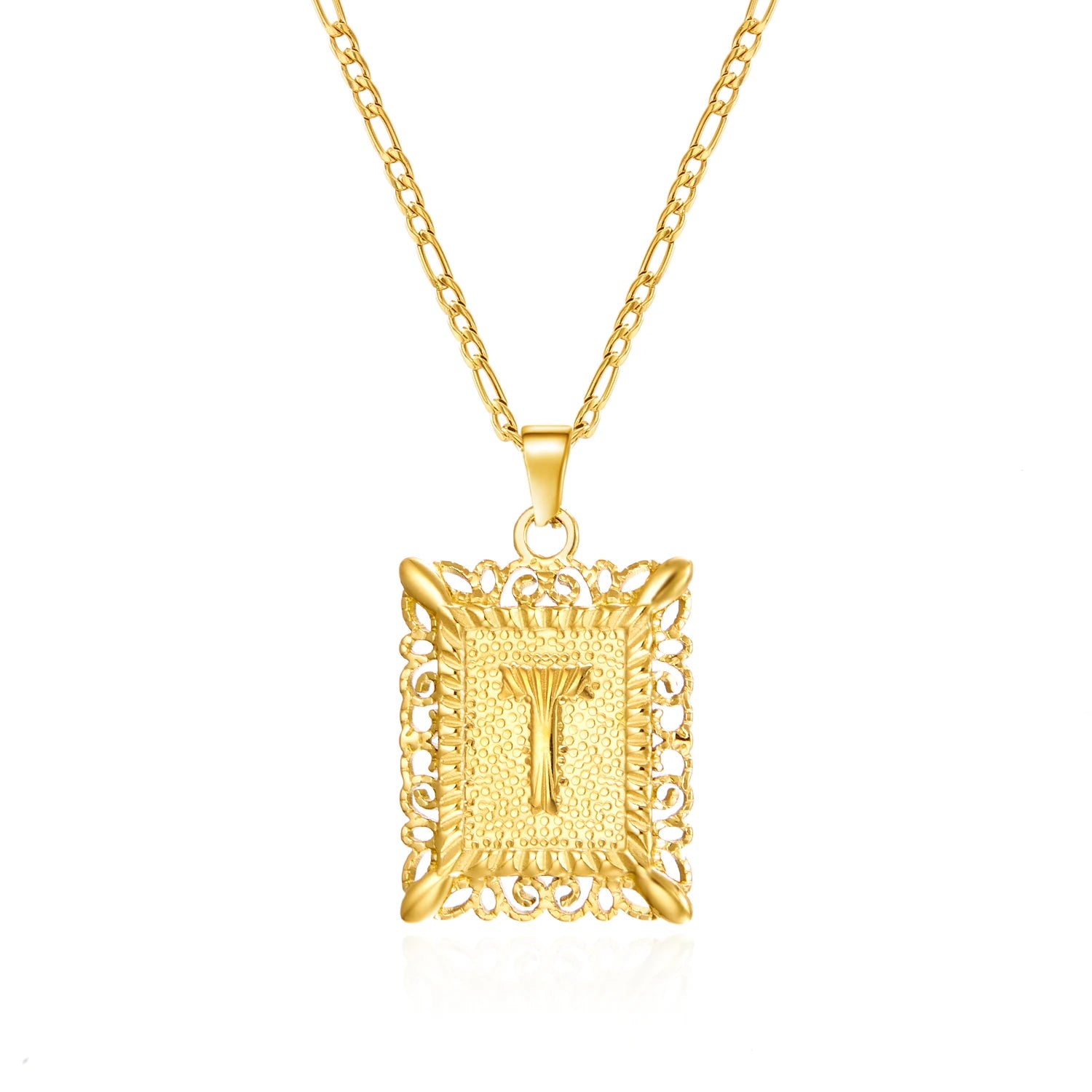 Stainless Steel Initial Letter Necklace For Women Men 2025 New Stylish Square Pendant Necklace Birthday Party Jewelry Gifts