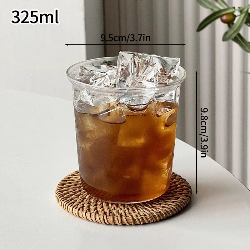 Transparant Drinking Glass Cup Creative Wave Shape Iced Coffee Tumbler Cup Juice Milk Tea Mug Drinkware Water Glasses Ripple Mug