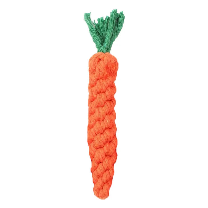 1Pcs Carrot Dog Bite Rope Pet Dog Toys Safe Durable Braided Bite Dog Chew Toys Resistant Puppy Molar Cleaning Teeth Cotton Rope