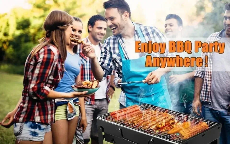 Portable BBQ Charcoal Grill Stainless Steel Small Mini BBQ Tool Kit Outdoor Cooking Camping Picnic Beach Portable BBQ