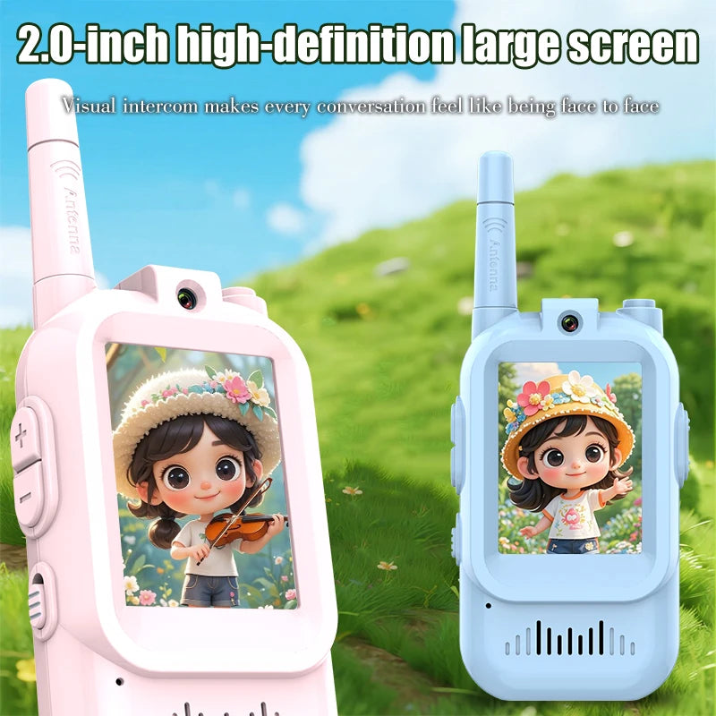 AIRITON Children's Video Walkie Talkies 2 Pack Rechargeable 2-inch High-definition Screen Voice Changer For Kids Gift Boys Girls