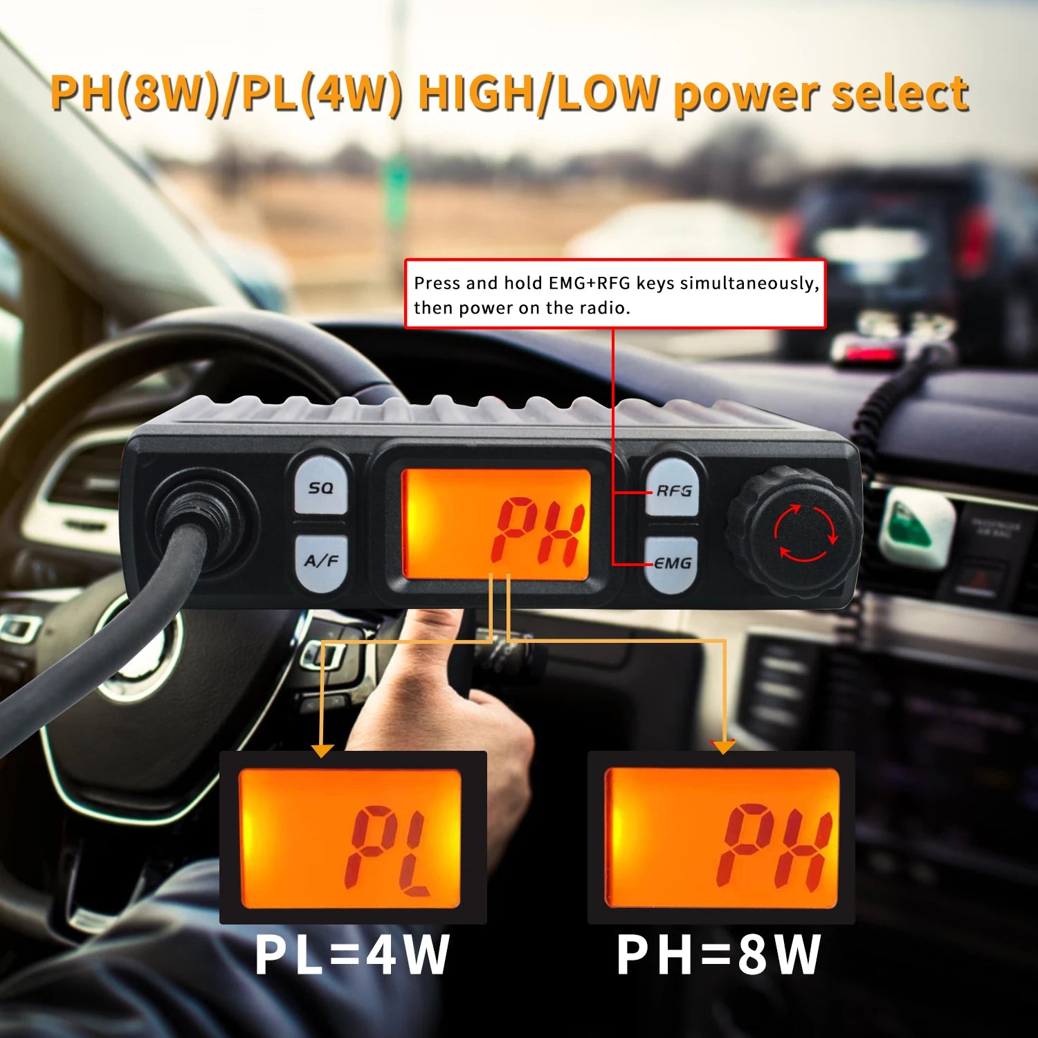 HIROYASU CB-1011 CB Walkie Talkie 27MHz 40Ch FM/AM 8W Mini 26.565-27.99125MHz Mobile Radio for EU PL DE CE UK IN US IT Countries