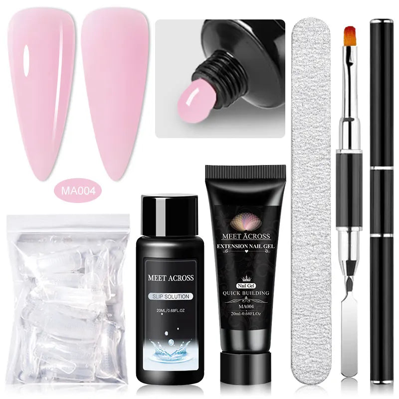 MEET ACROSS 5PCS/SET Extension Gel For Nails Finger Extension Gel Manicure Slip Solution Acrylic Nail Art Varnish DIY Tool