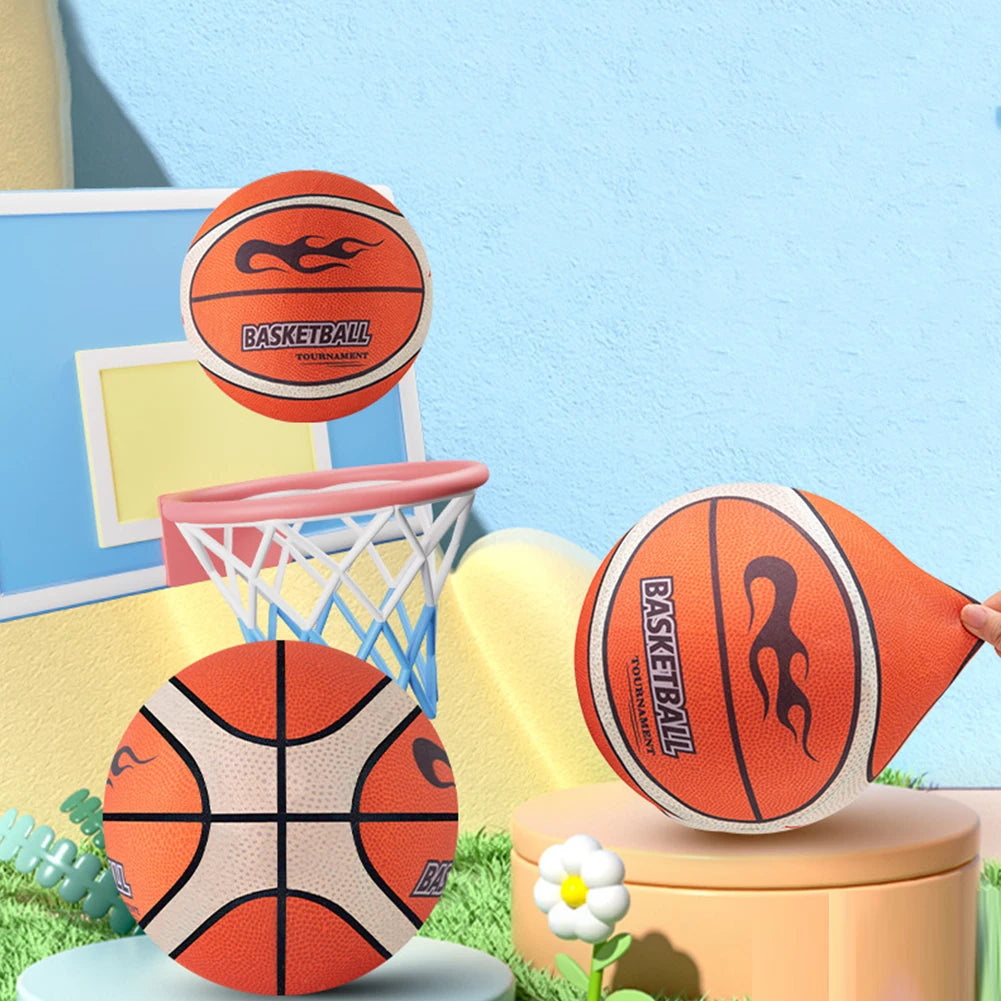 18/21/24cm Silent Basketball High-Resilience Quiet Basketball Size 3/5/7 Dribbling Basketball for Various Indoor Activities