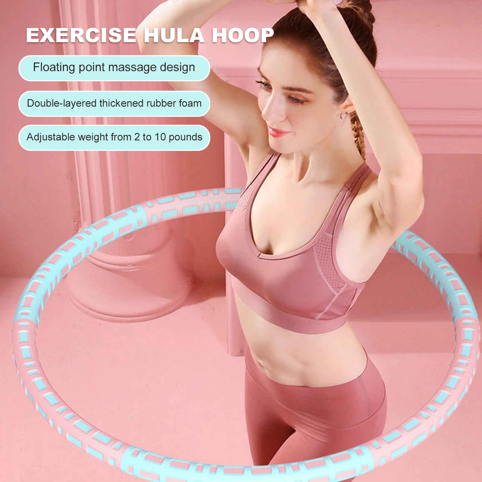 1 Piece Detachable Stainless Steel Sport Hoops Weight Loss Yoga Circle Fitness Weighted Hoop for Adults & Children