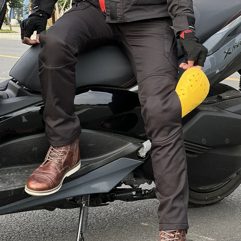 Men's Winter Motorcycle Pants Waterproof Windproof Thickened with Protective Gear New Motocross Motorbike Outdoor Trousers