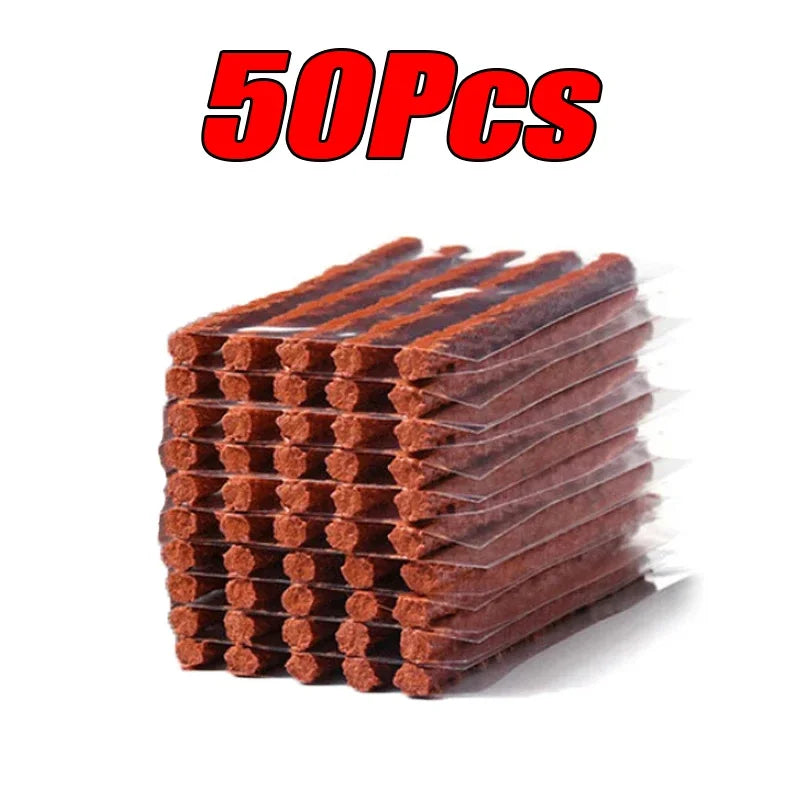 5-50Pc Car Tire Repair Tool Kit with Rubber Strips Tubeless Tyre Puncture Studding Plug Motorcycle Truck Vacuum Tire Repair Tool