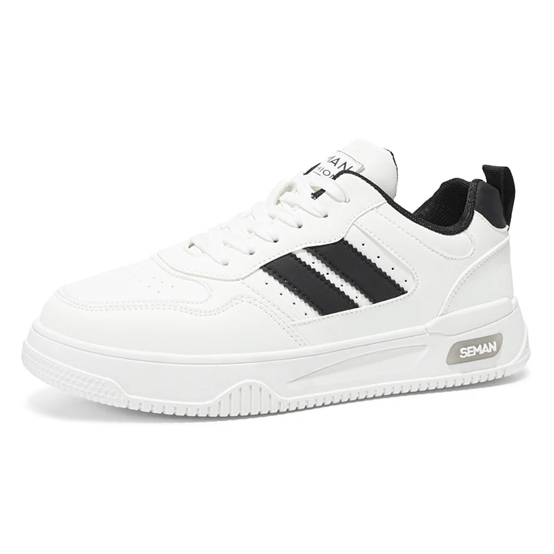 Students' white shoes four season breathable soft-sole non-slip men's casual flat shoes fashion youth outdoor sports board shoes