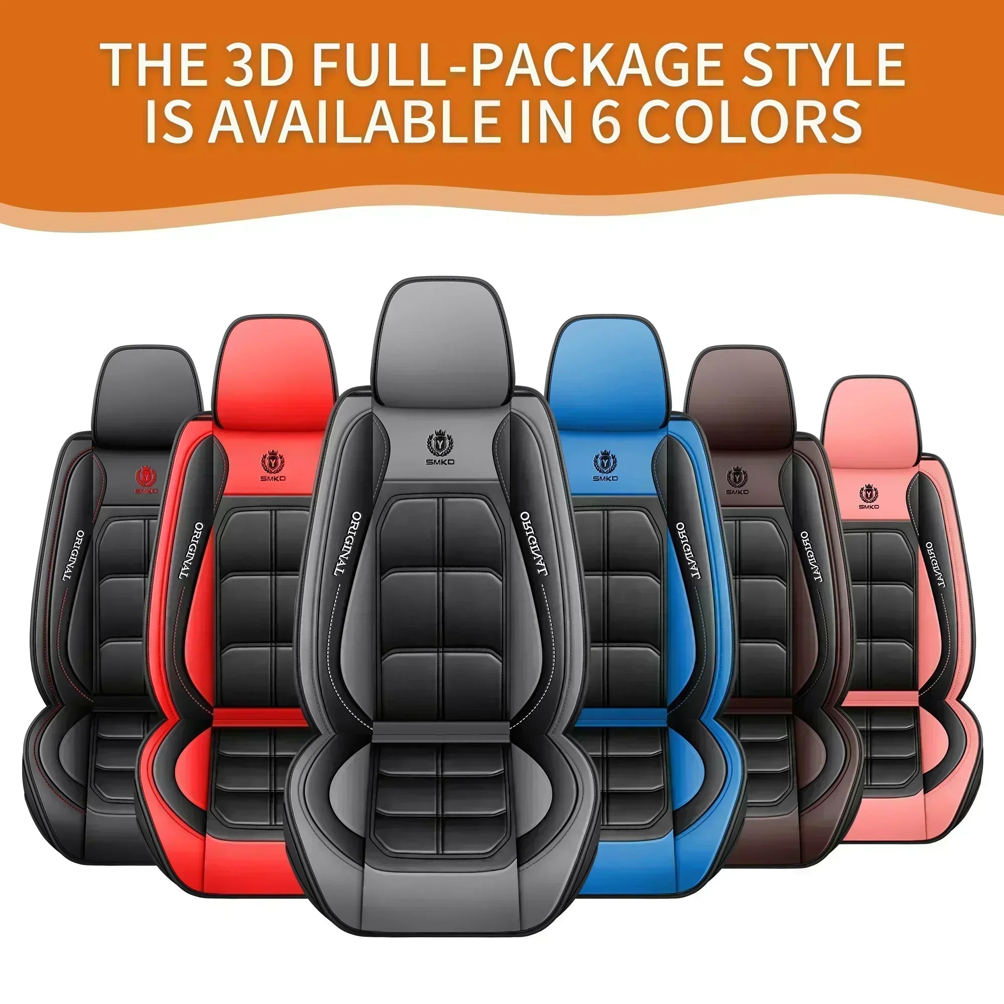 Car seat covers, fully wrapped muscle seat covers, PU leather, waterproof, wear-resistant, soft and comfortable seat cushions
