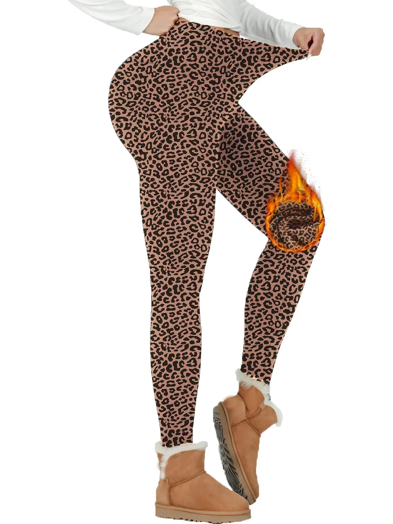 Womens Thermal Fleece Lined High Waisted Leggings. Workout Winter Warm Thick Tights Soft Yoga Pants