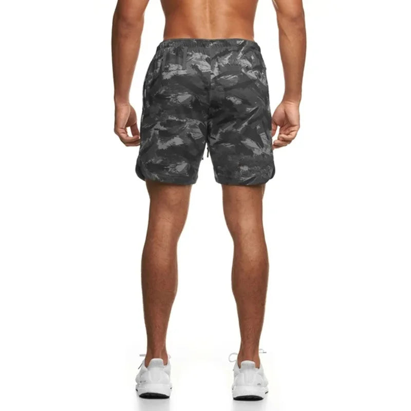 2024 Mesh Summer Camouflage Shorts Men's Ice Silk Loose Pants Bermuda Shorts Beach Pants Running Sports Shorts Free shipping