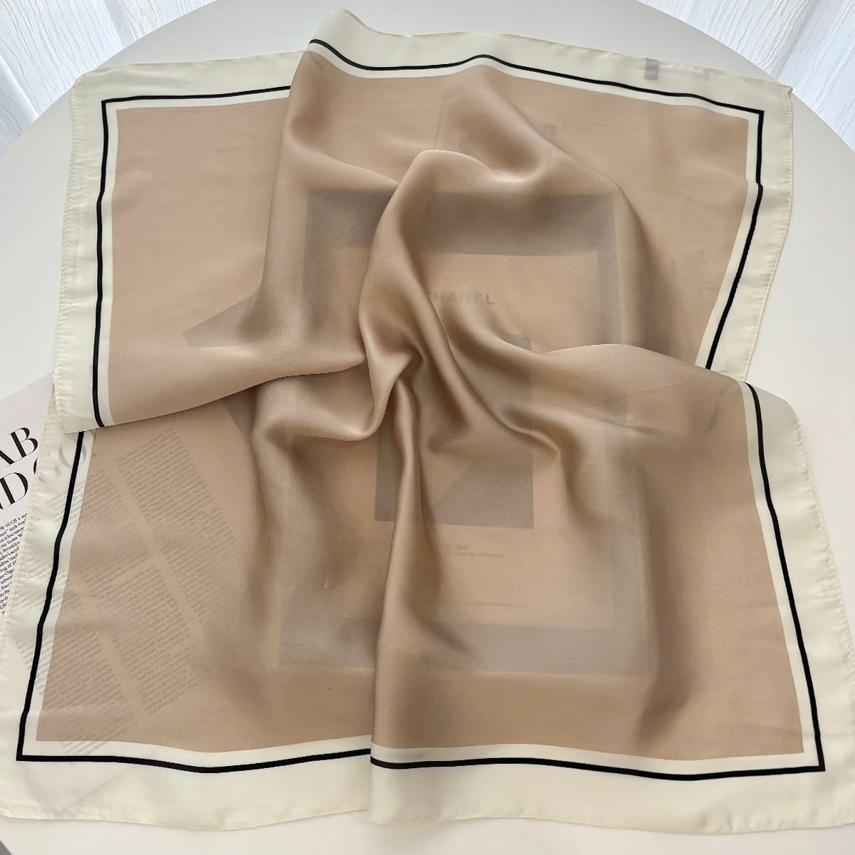 Luxury Floral Print Shawl Square Scarf for Women Soft Satin Wraps Neckerchief Female Hair Bands Ribbon Headband Bandana