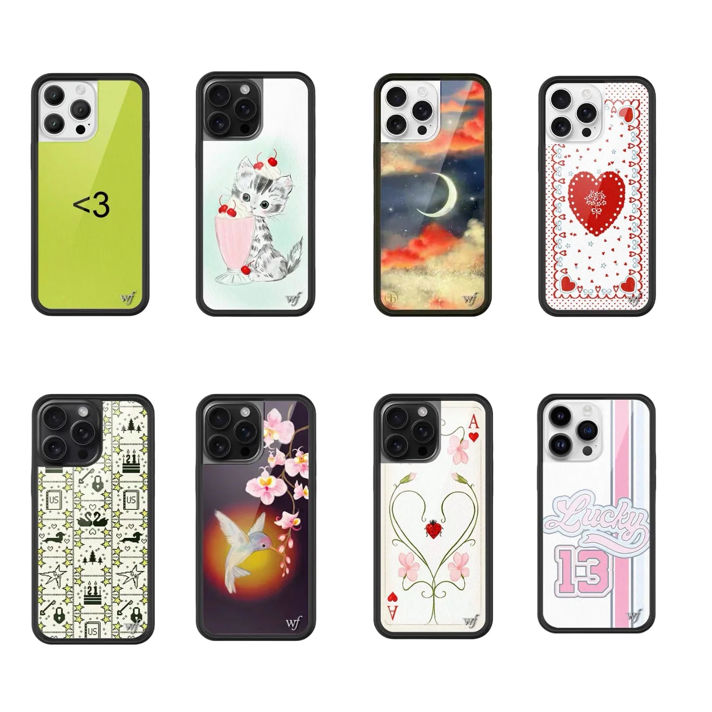 New Wildflower 3D WF Strawberry Phone Case for iPhone 12 13 14 15 16 17 Pro Max Plus Funda Cute Cherry Cartoon Protective Cover