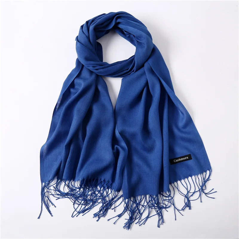 Fashion Solid Scarf Women Cashmere Soft Winter Warm Scarves Hijab Female Long Headband Shawl Wraps Bandana Foulard 2022 Echarpe