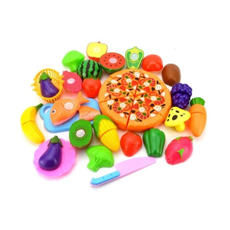 Children Toys Cutting Fruits and Vegetables Set for Kids Pretend Play Simulation Kitchen Toy Montessori Baby Toys for Girls Boys
