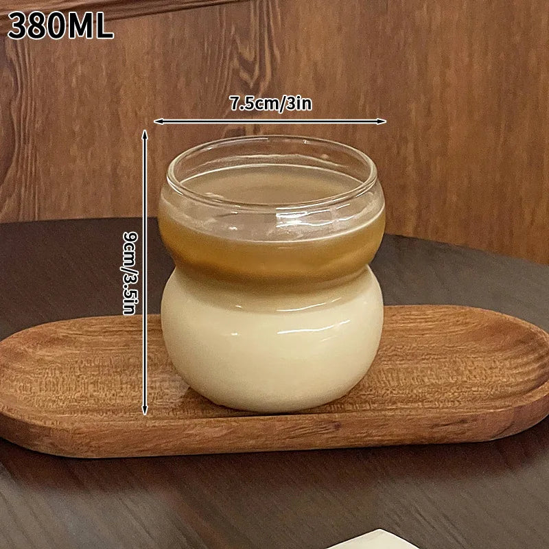 Transparant Drinking Glass Cup Creative Wave Shape Iced Coffee Tumbler Cup Juice Milk Tea Mug Drinkware Water Glasses Ripple Mug