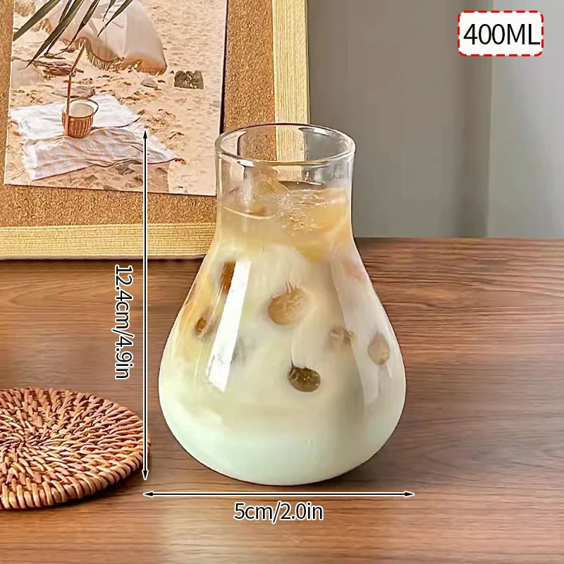 Transparant Drinking Glass Cup Creative Wave Shape Iced Coffee Tumbler Cup Juice Milk Tea Mug Drinkware Water Glasses Ripple Mug