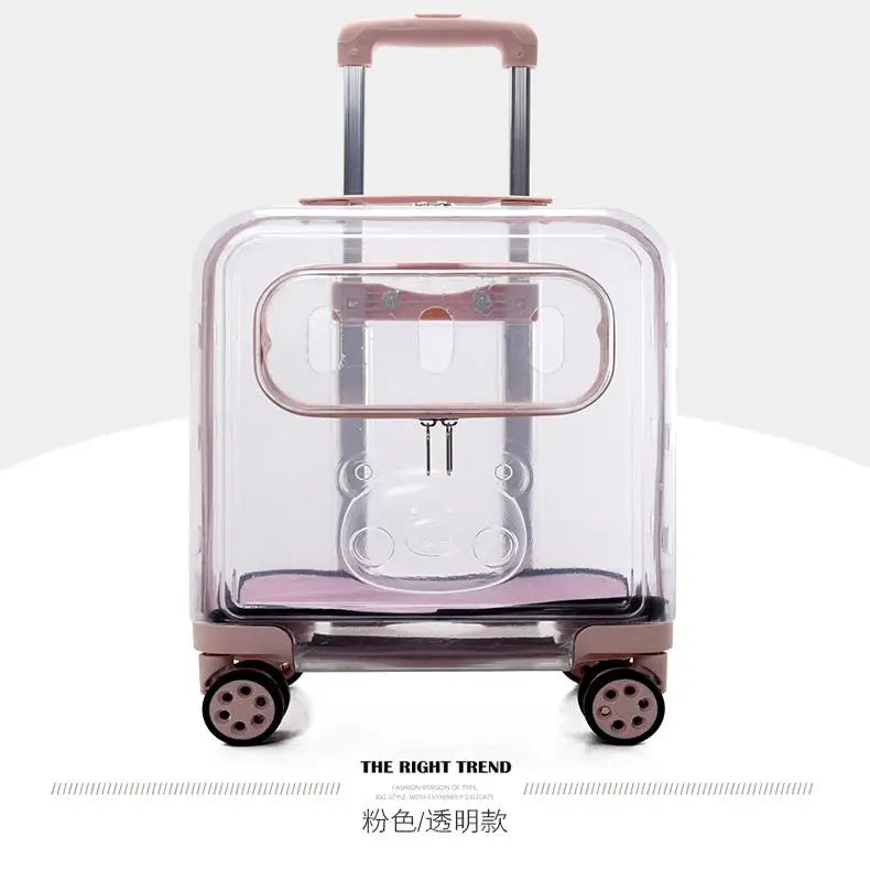 Transparent Pet Stroller Double-layer Rolling Cat Carrier Space Capsule Dog Travel Case Backpack for Cat Ventilated Pet Supplies
