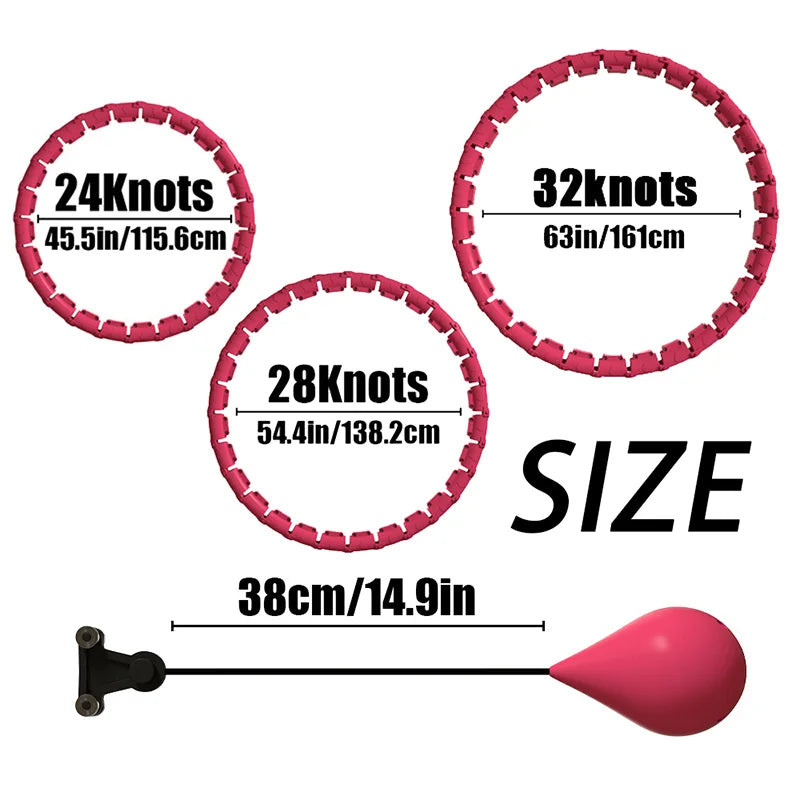 24 Section Adjustable Smart Weighted Sport Hoop Weight Loss Massager Abdomen Thin Waist Fitness Ring Indoor Fitness Equipment