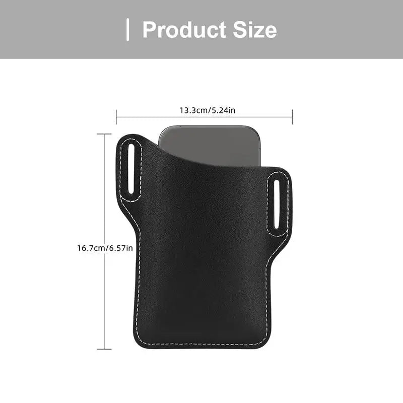 Fashion Men Belt PU Leather Waist Bag Case Vertical Multifunctional Portable Phone Waistpack Card Bag Travel Casual Phone Bags
