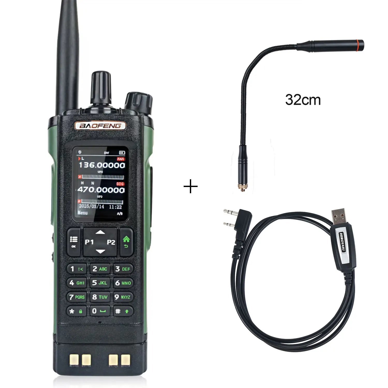 Baofeng DM-32 GPS APRS AES256 Encryption DMR Digital Analog UHF VHF Dual Band 8W Air Band FM Walkie Talkie DM-32UV